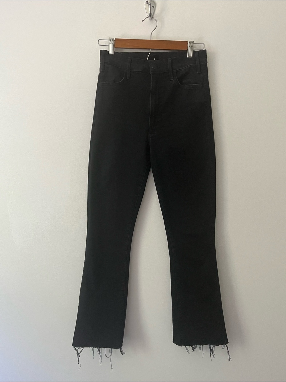 Mother The Hustler Ankle Fray Jeans Not Guilty Black 26